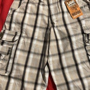 NWT Boys size 18 Mike Rowe Lee Dungarees plaid shorts